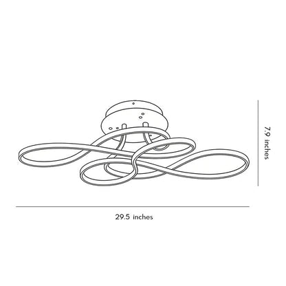 Lisse Curved Ribbon LED Ceiling Light
