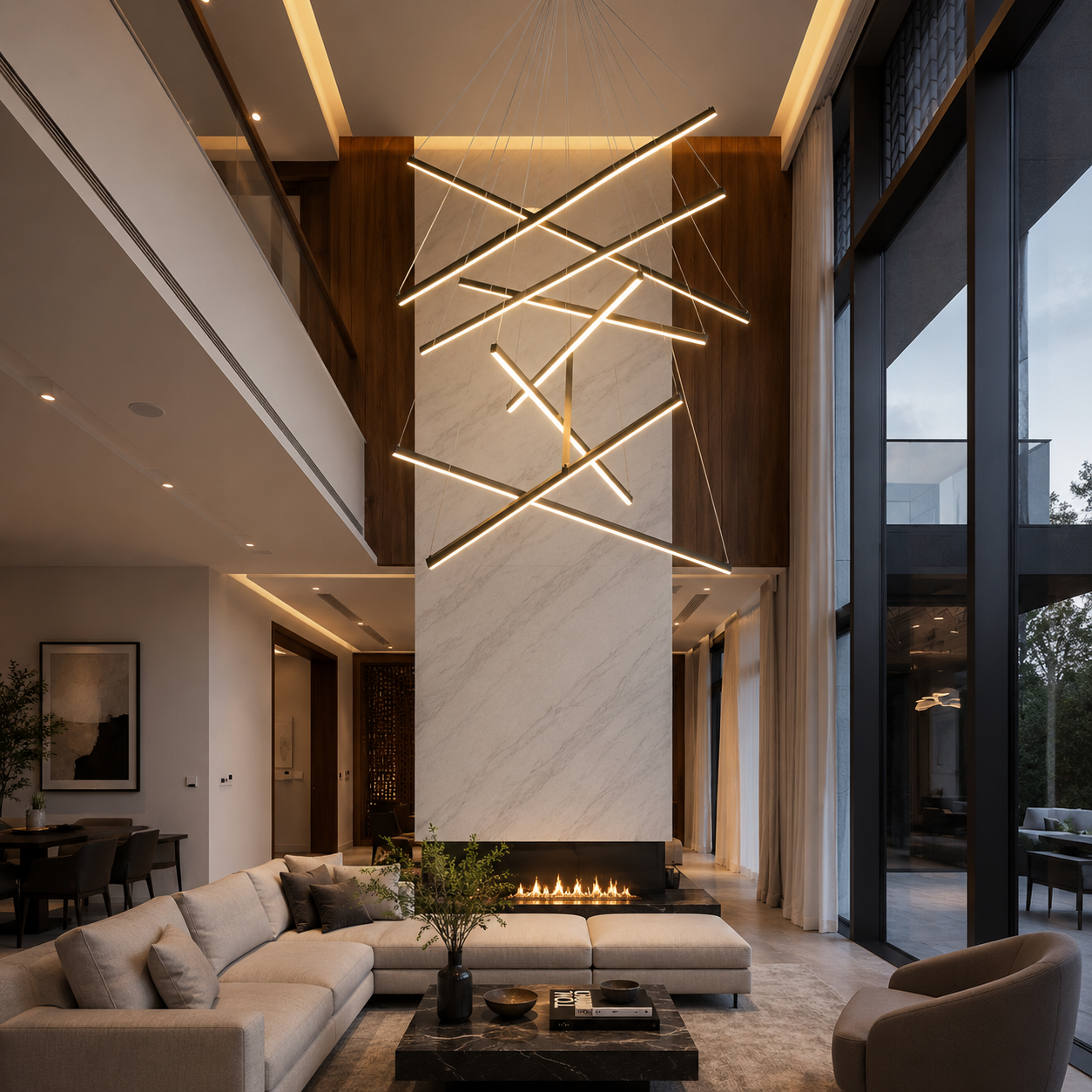 Linea Modern LED Linear Chandelier