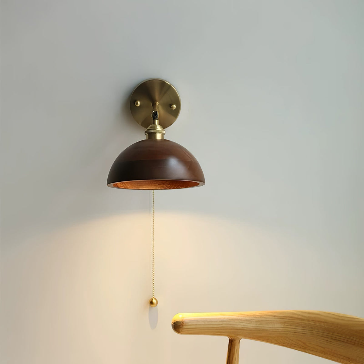 Elm Walnut Wood Wall Sconce