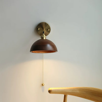 Elm Walnut Wood Wall Sconce