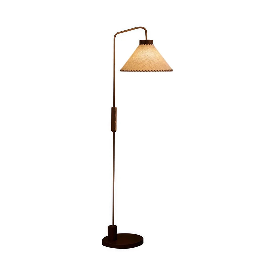 Ilaria Vintage Walnut Fabric Floor Lamp