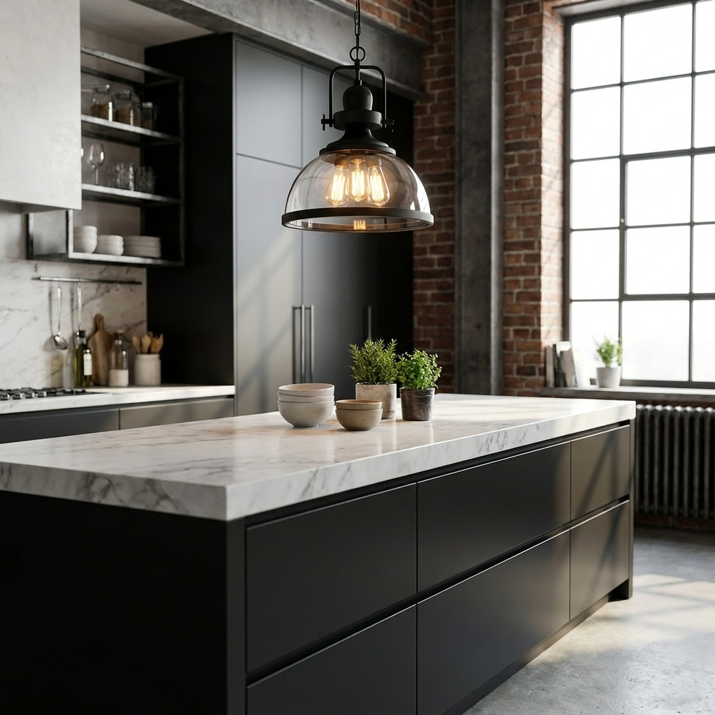 Verdana pendant over modern kitchen island