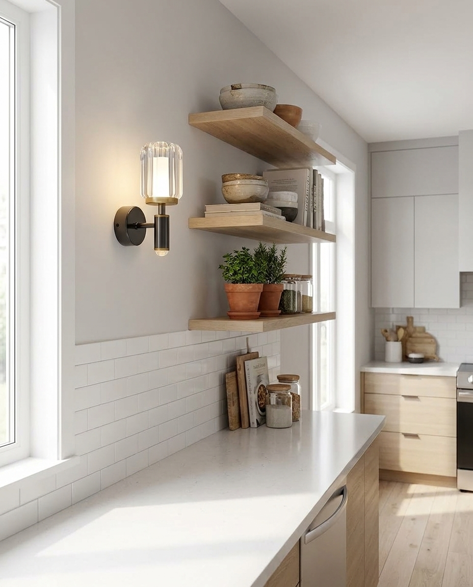 Prism Clear Acrylic Wall Sconce in kitchen