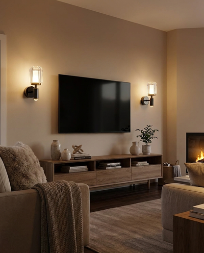 Prism Clear Acrylic Wall Sconce in living room