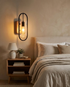 Timber Retro Wood Glass Wall Sconce Transparent in bedroom