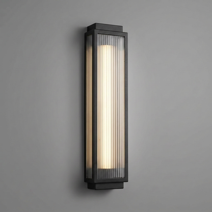Solène reeded glass sconce on grey studio background