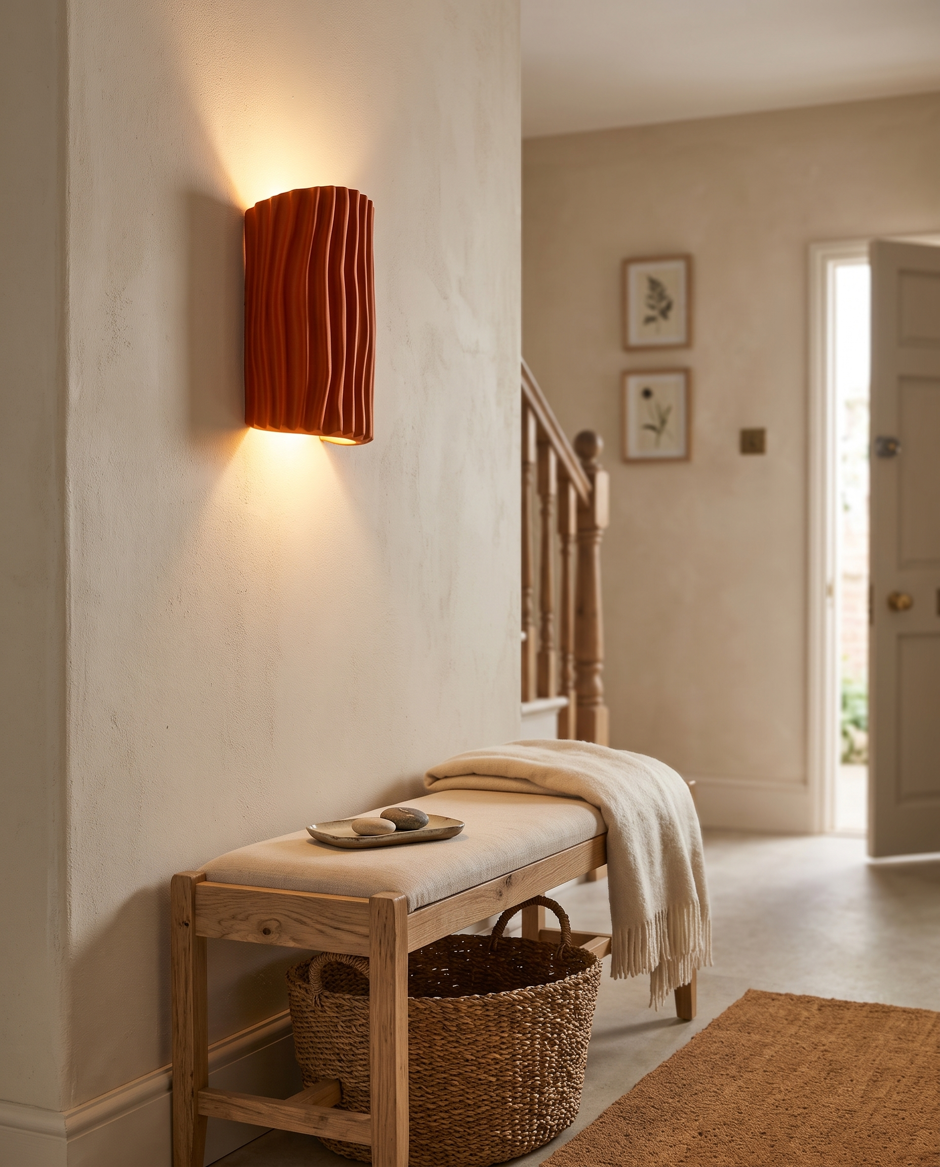 Halden Striped Wall Sconce Orange - entryway