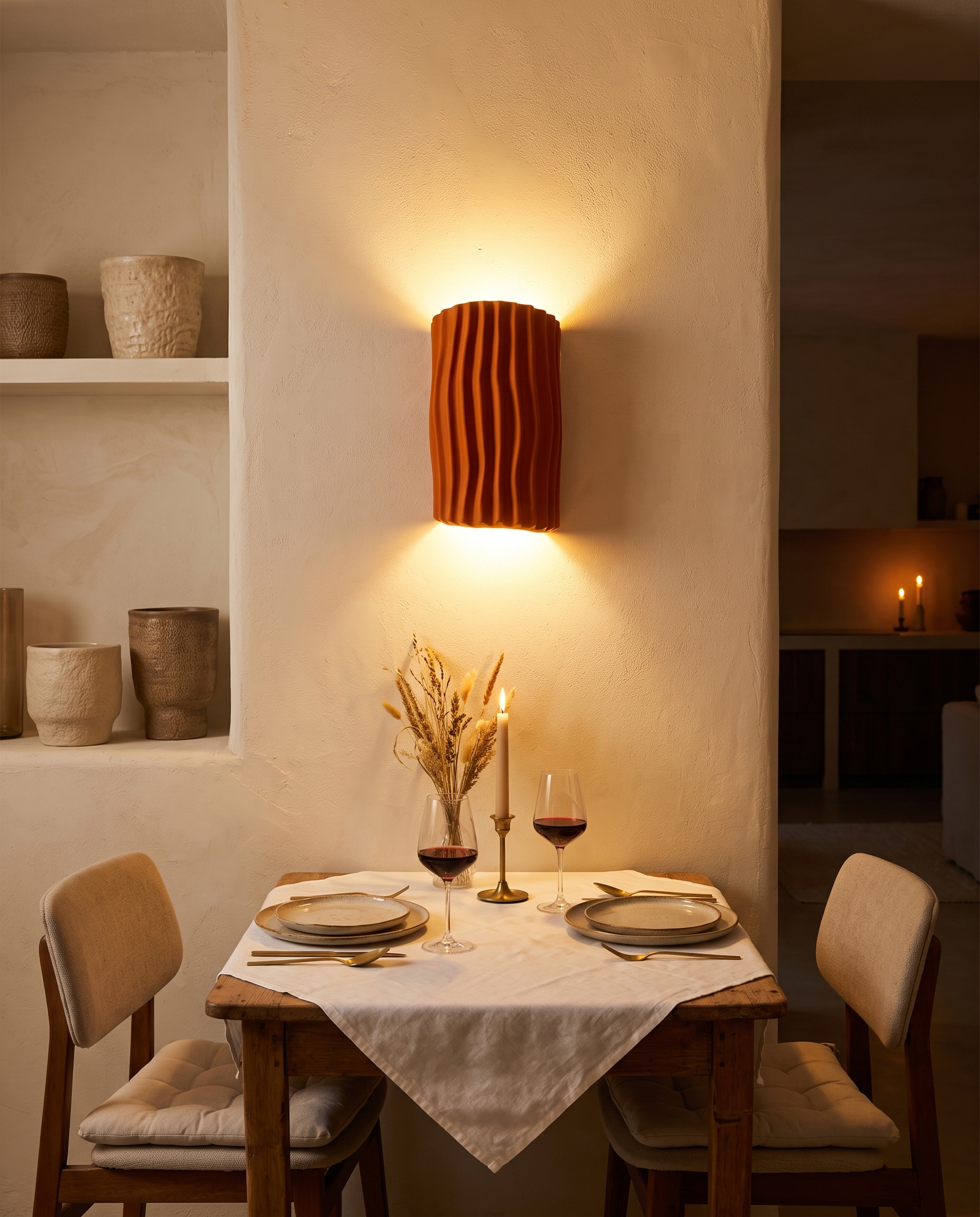 Halden Striped Wall Sconce Orange - dining nook