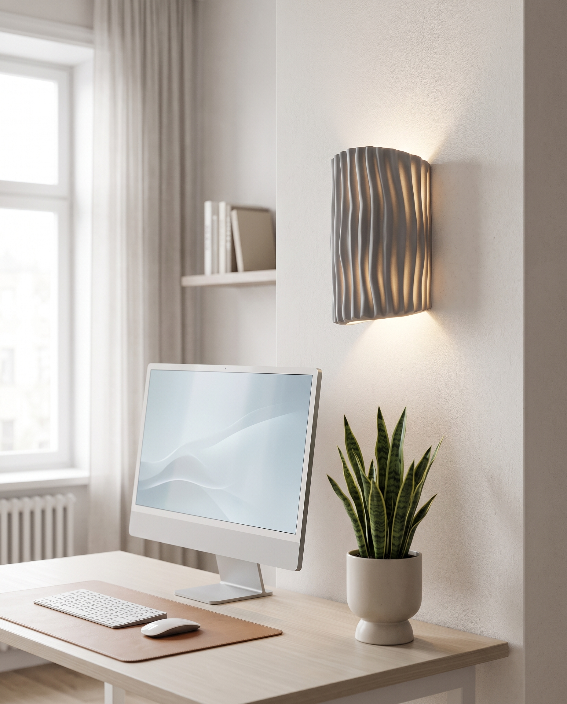 Halden Striped Wall Sconce Gray - home office