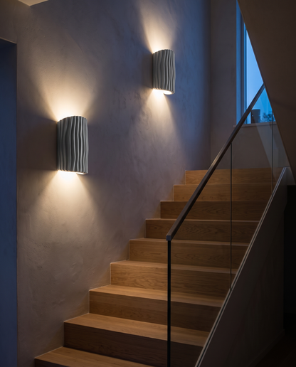 Halden Striped Wall Sconce Gray - staircase