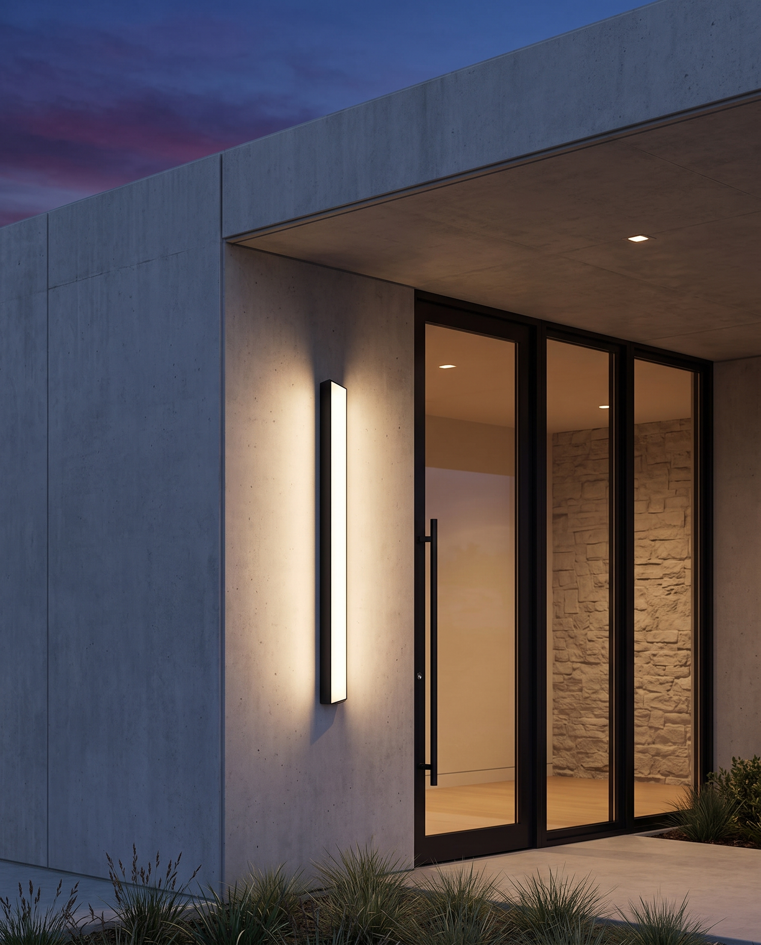 Riga Outdoor Wall Sconce Black - front door