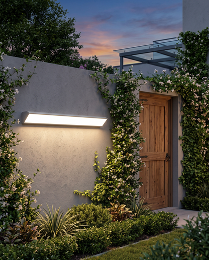 Riga Outdoor Wall Sconce Grey - garden door