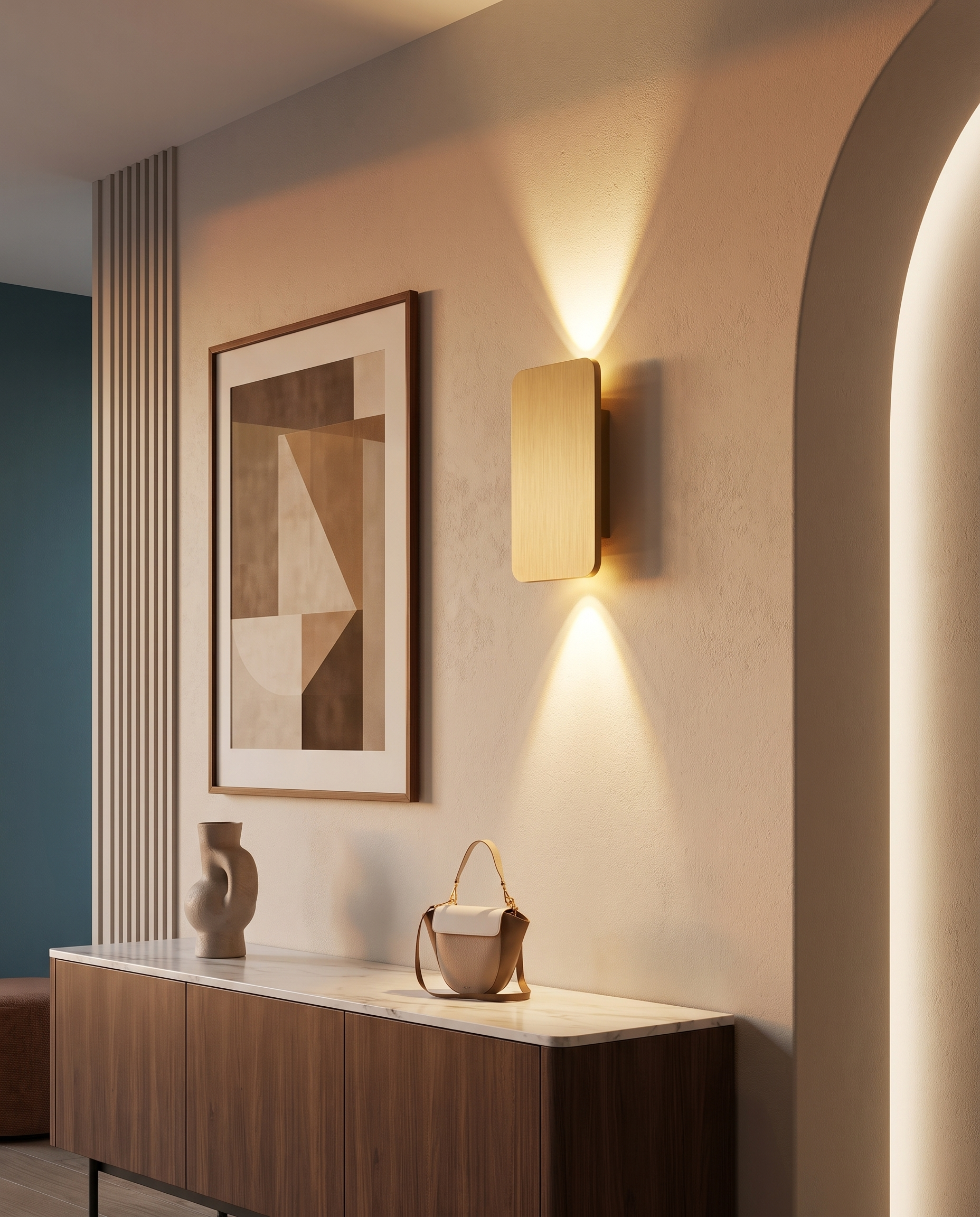 Vega Panel Wall Sconce Gold - living room