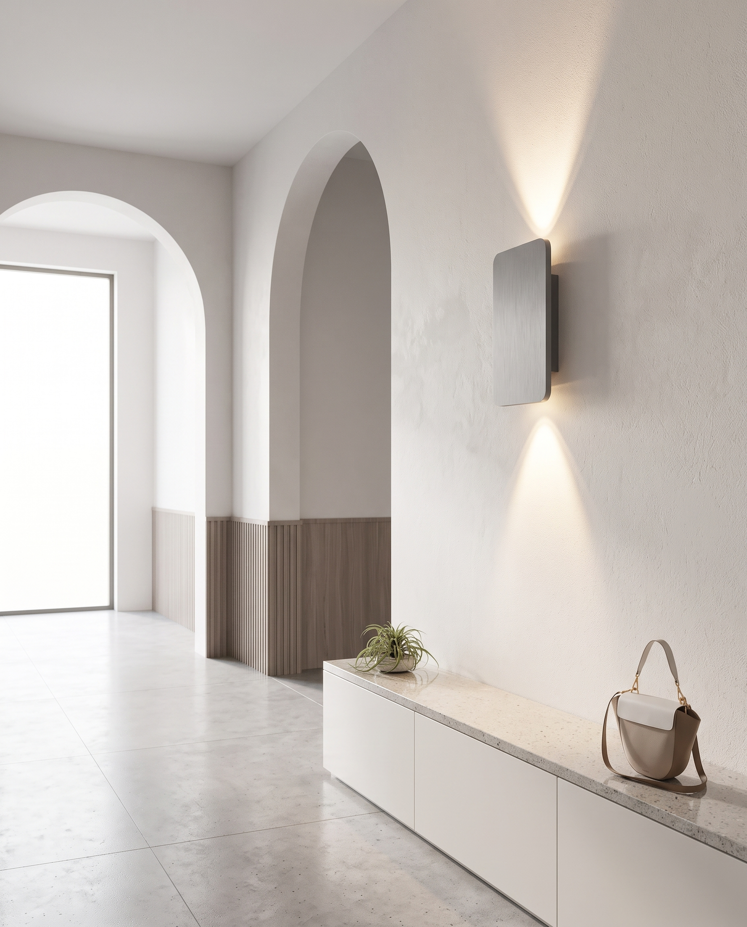 Vega Panel Wall Sconce Gray - hallway