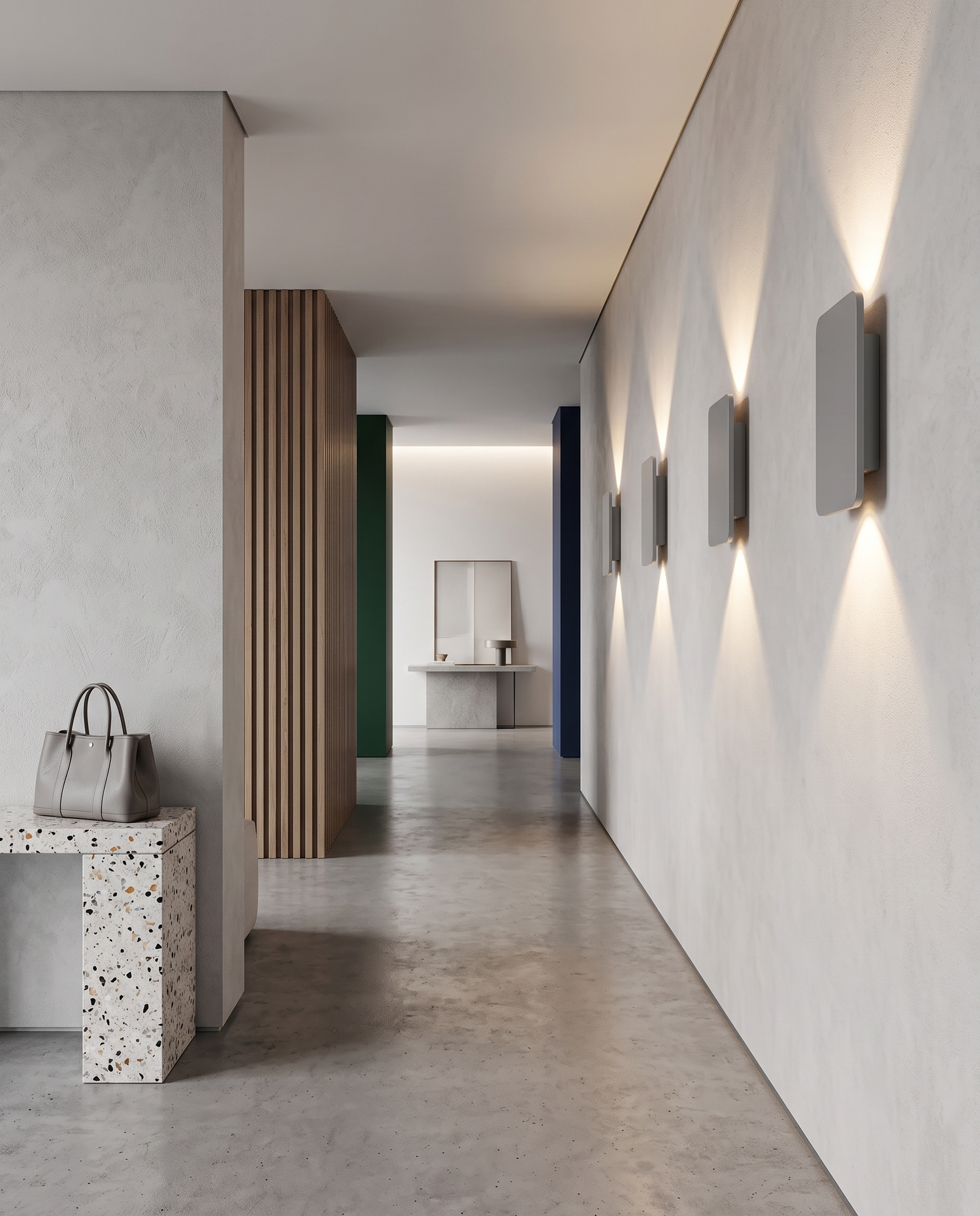Vega Panel Wall Sconce Gray - corridor