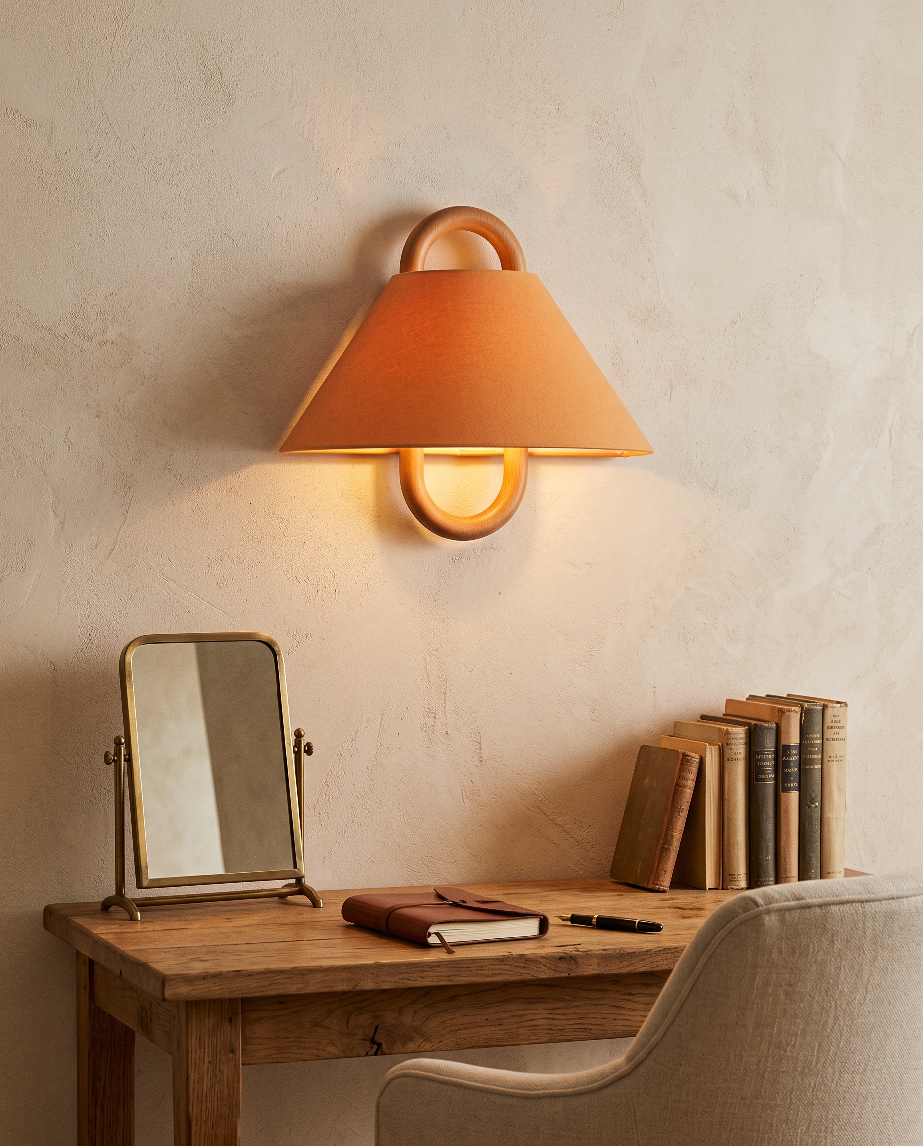 Aspen Wood Wall Sconce Apricot Flat - study desk
