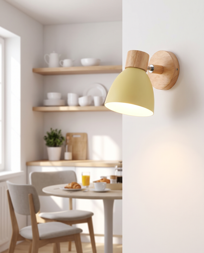 Sorbet Wall Sconce in Yellow in a kitchen nook