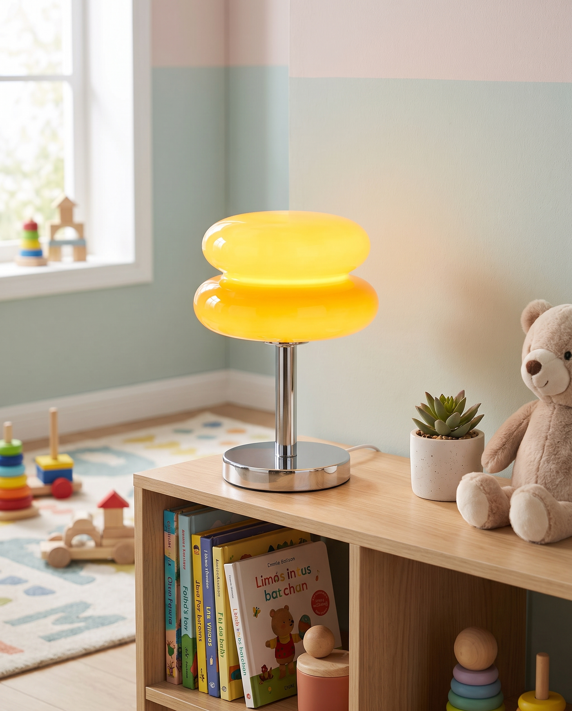 Tarta Table Lamp in Yellow on a child&