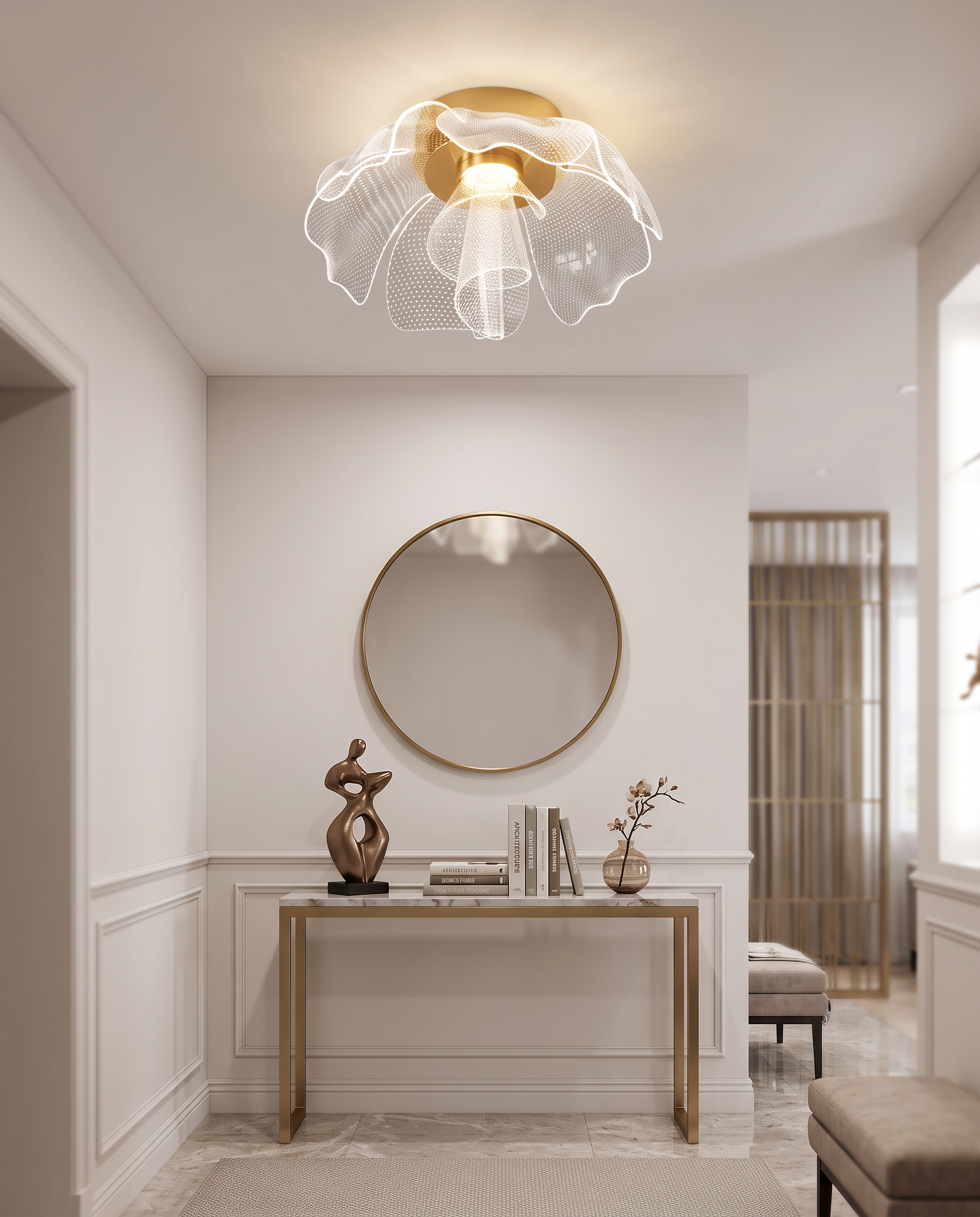 Fleur Ceiling Light in an entryway foyer