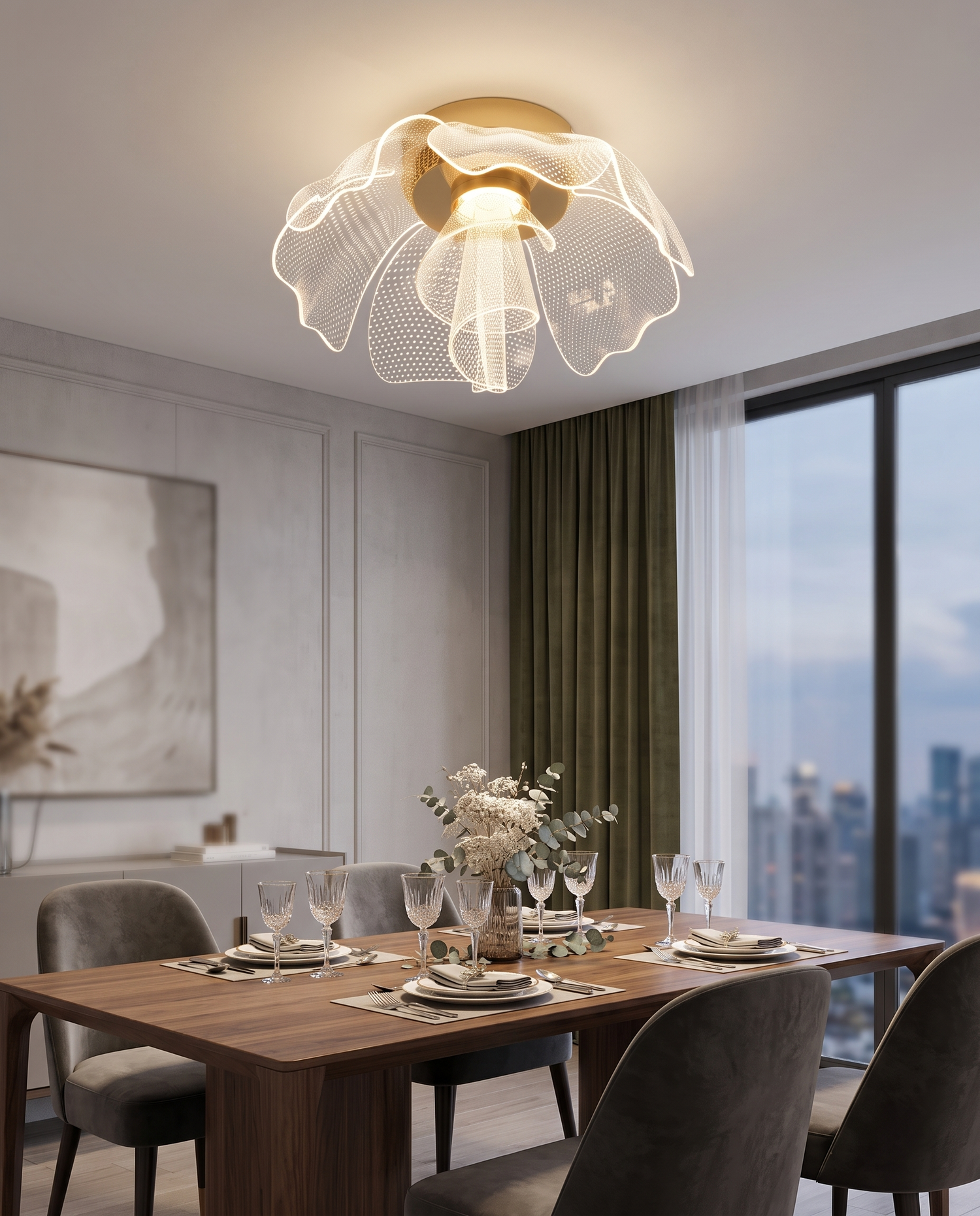 Fleur Ceiling Light in a dining room