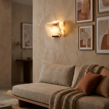 Scala Alabaster Wall Light as a living-room accent