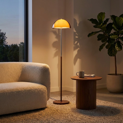 Tramonto Floor Lamp in a living room corner