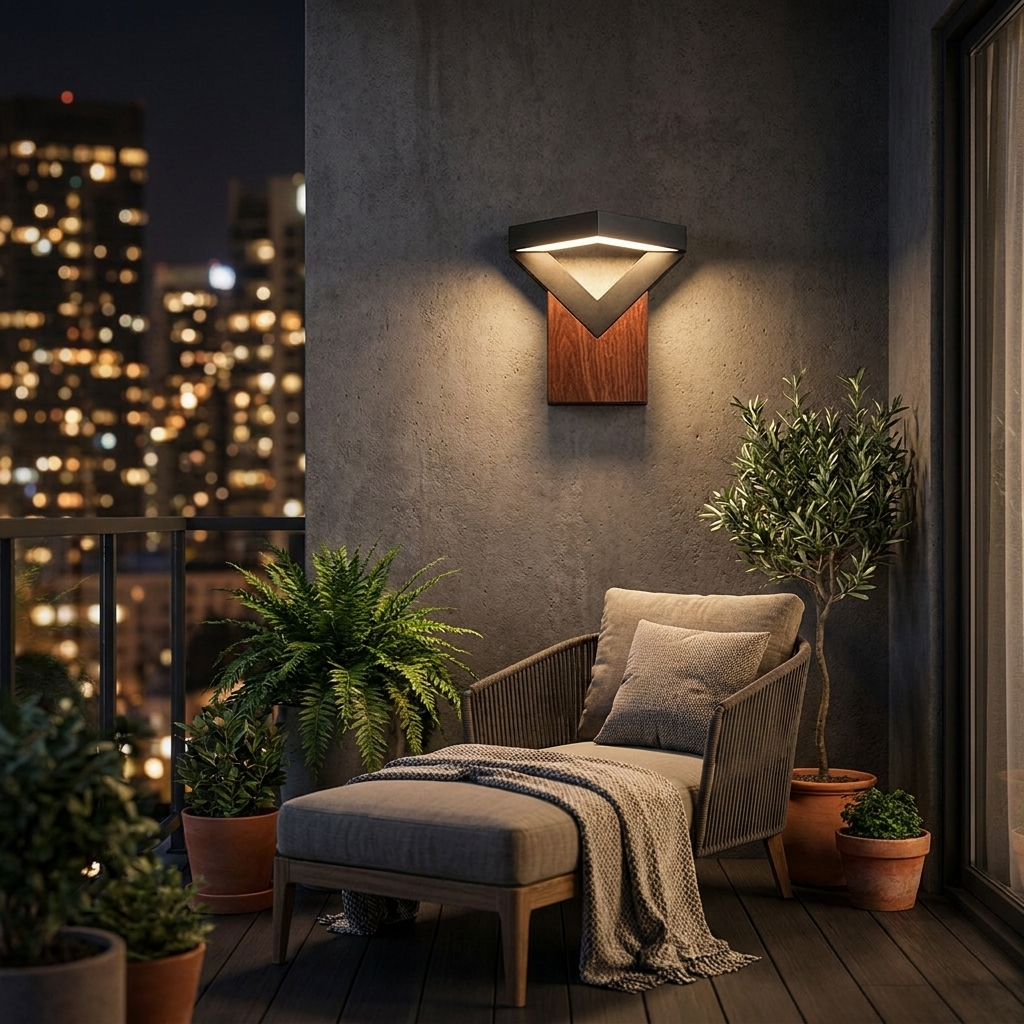 Muro Sconce on a balcony