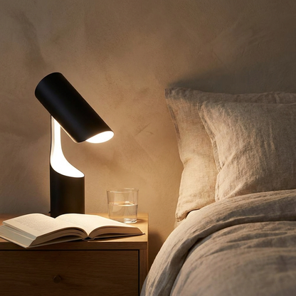 Cilindro Desk Lamp on a bedside nightstand