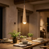 Cono Wood Pendant (Wood) over a dining table