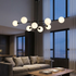 Bolla Cluster Chandelier (Black) in a living room