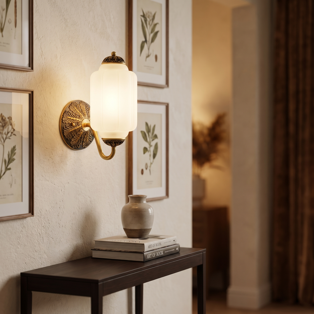 Selene wall sconce - brass + frosted glass