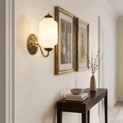 Selene wall sconce - brass + frosted glass