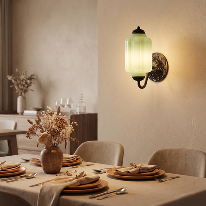 Selene wall sconce - black + green
