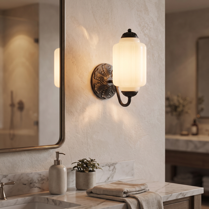 Selene wall sconce - black + white