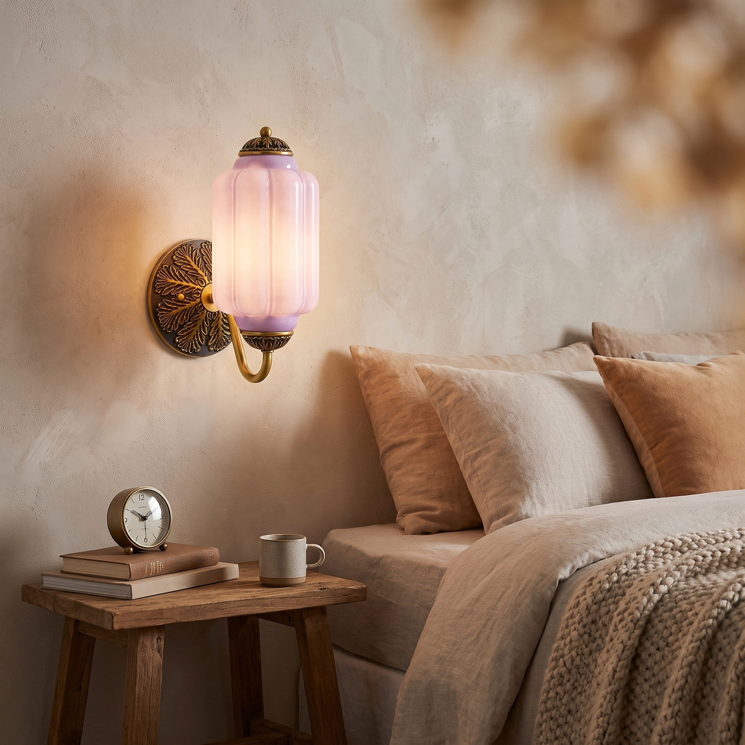 Selene wall sconce - brass + lavender