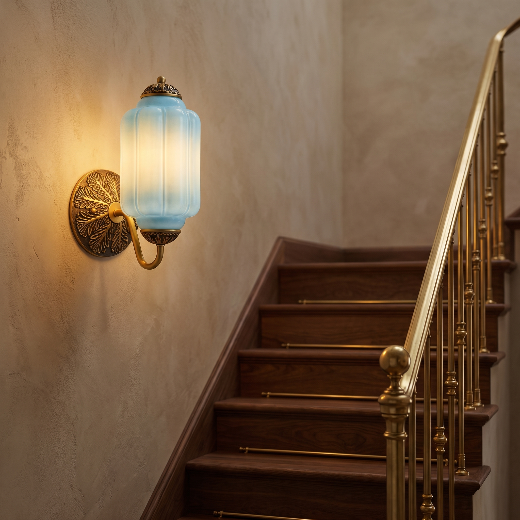 Selene wall sconce - brass + blue