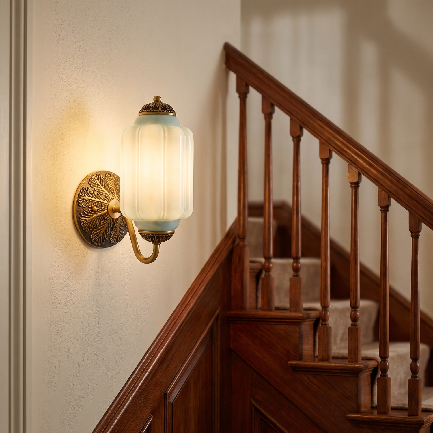Selene wall sconce - brass + blue