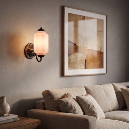 Selene wall sconce - black + pink
