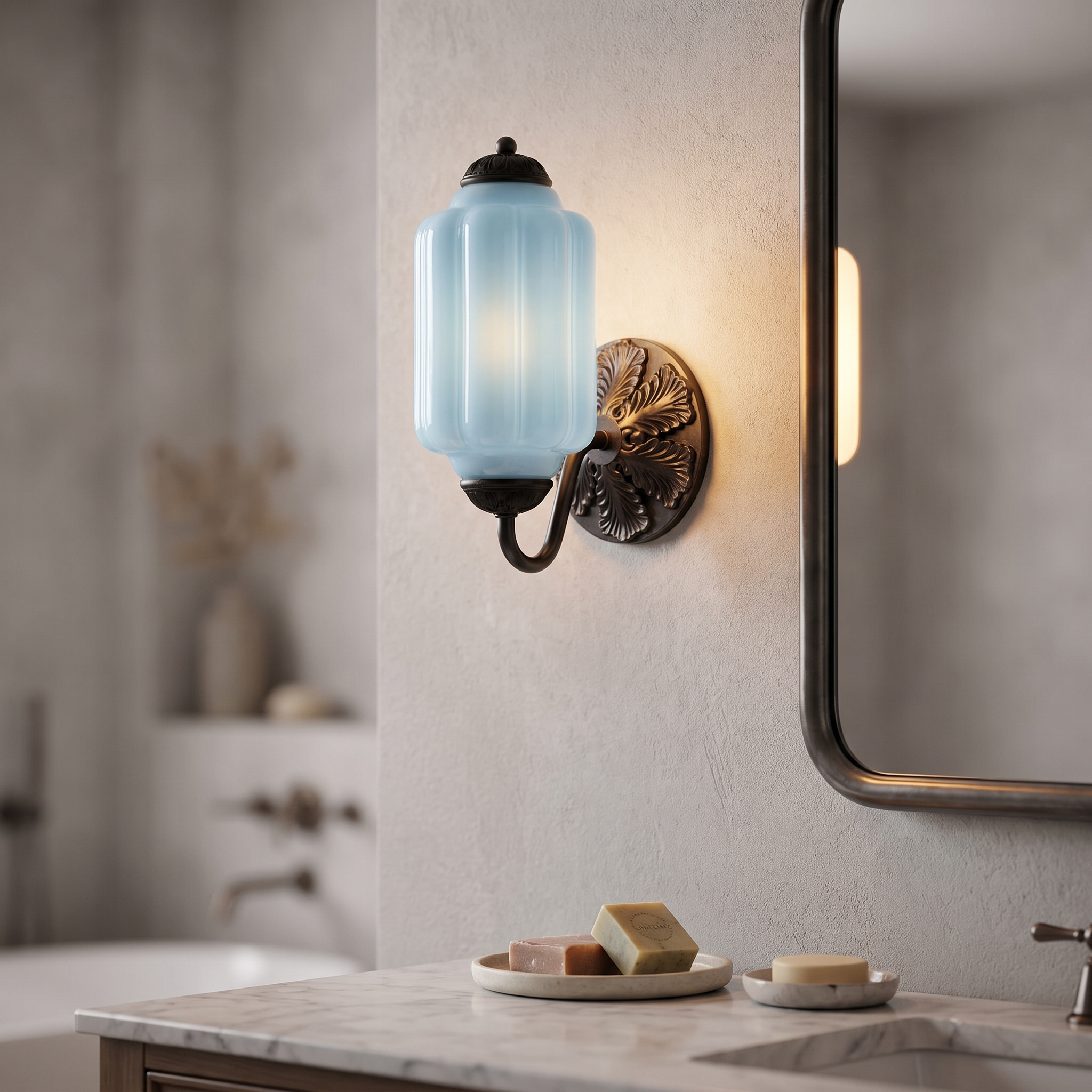 Selene wall sconce - black + blue