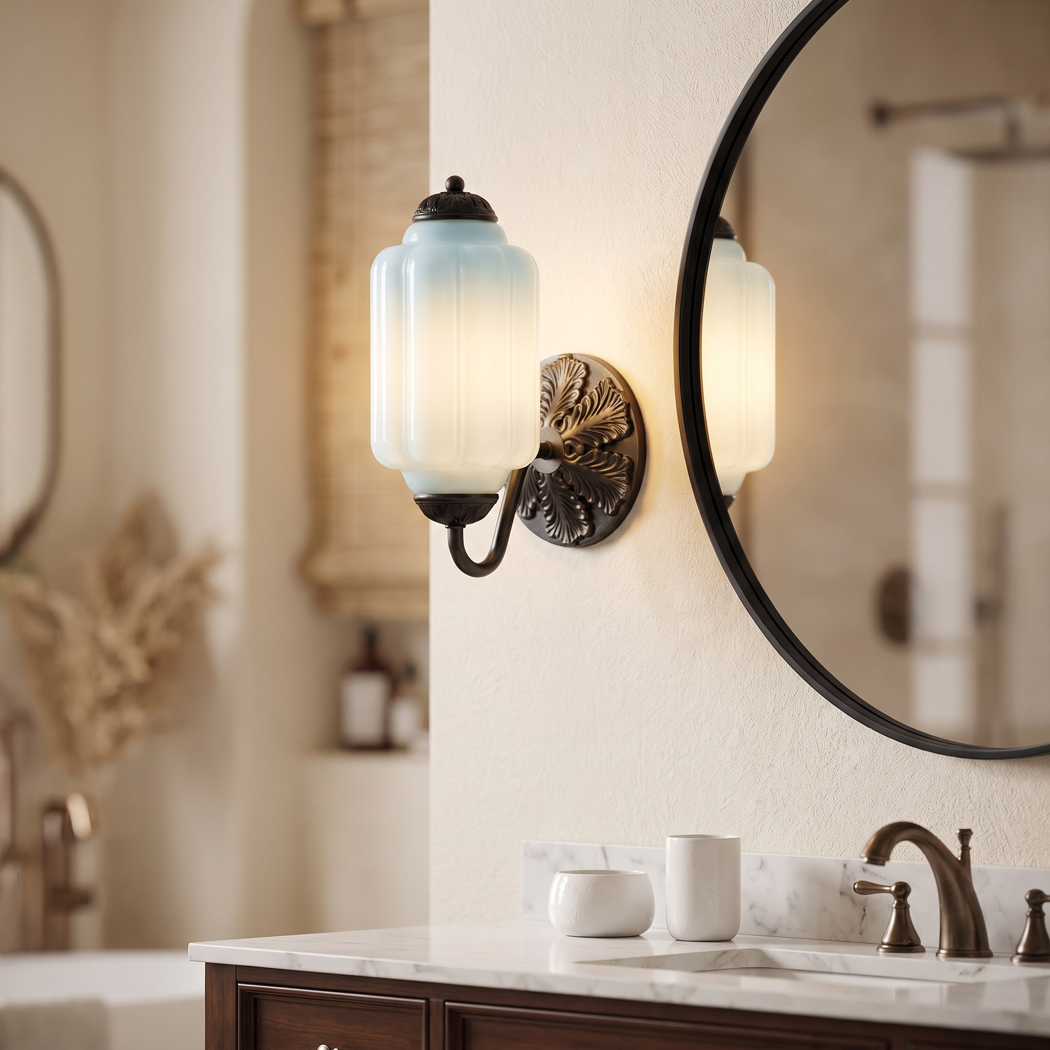 Selene wall sconce - black + blue