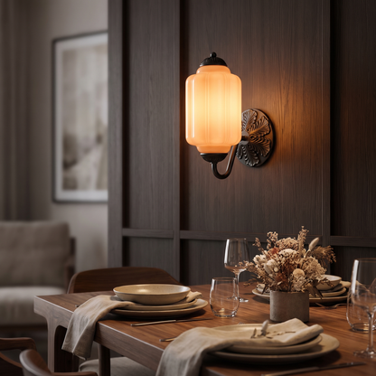 Selene wall sconce - black + orange