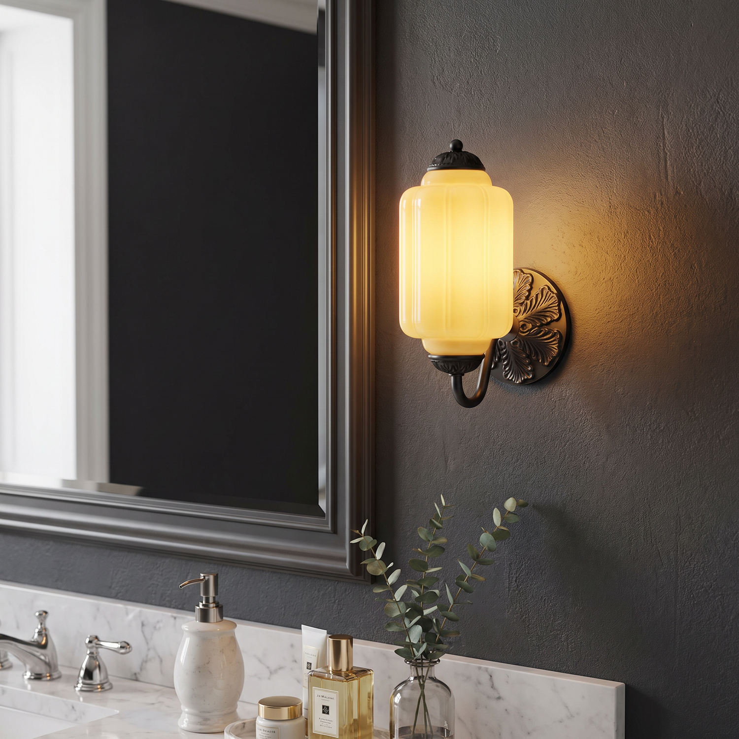 Selene wall sconce - black + yellow