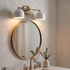 Metio vanity light - white shade / antique brass