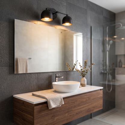 Metio vanity light - black shade / black