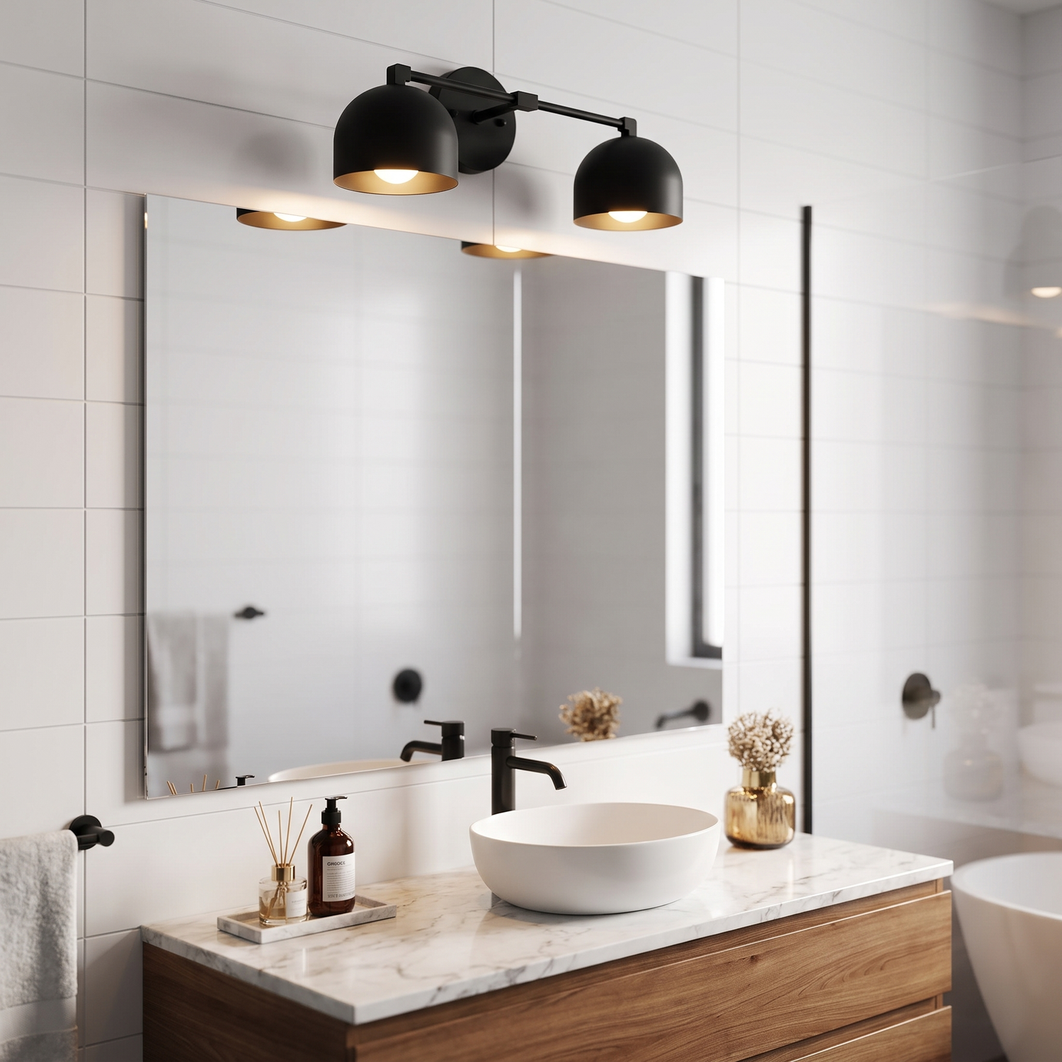 Metio vanity light - black shade / black