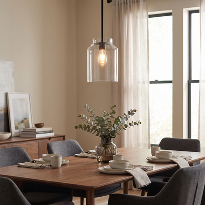 Hanton pendant - Clear Glass / Matte Black