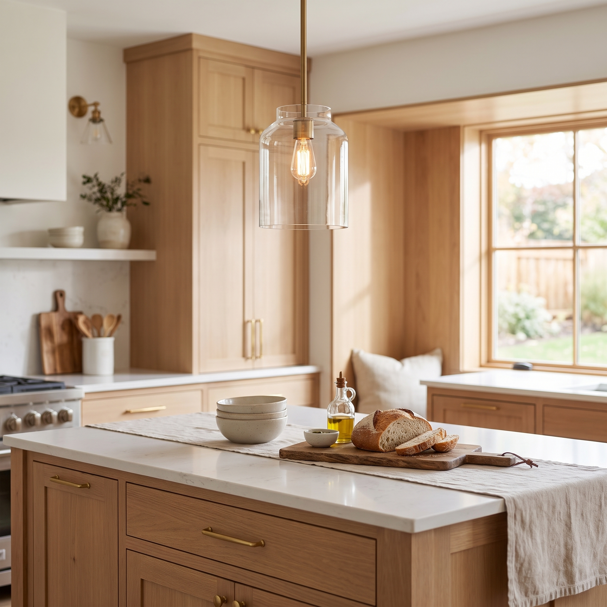 Hanton pendant - Clear Glass / Antique Brass