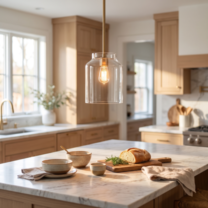 Hanton pendant - Clear Glass / Antique Brass