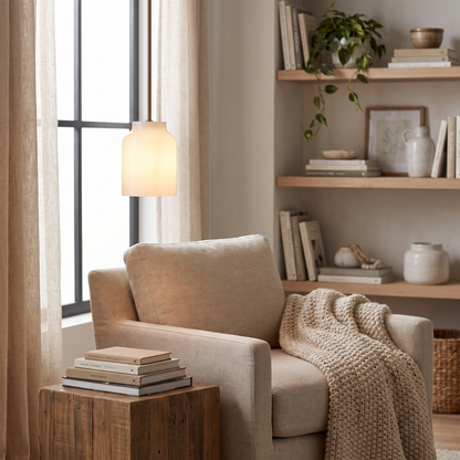 Hanton pendant - Milk Glass / Antique Brass
