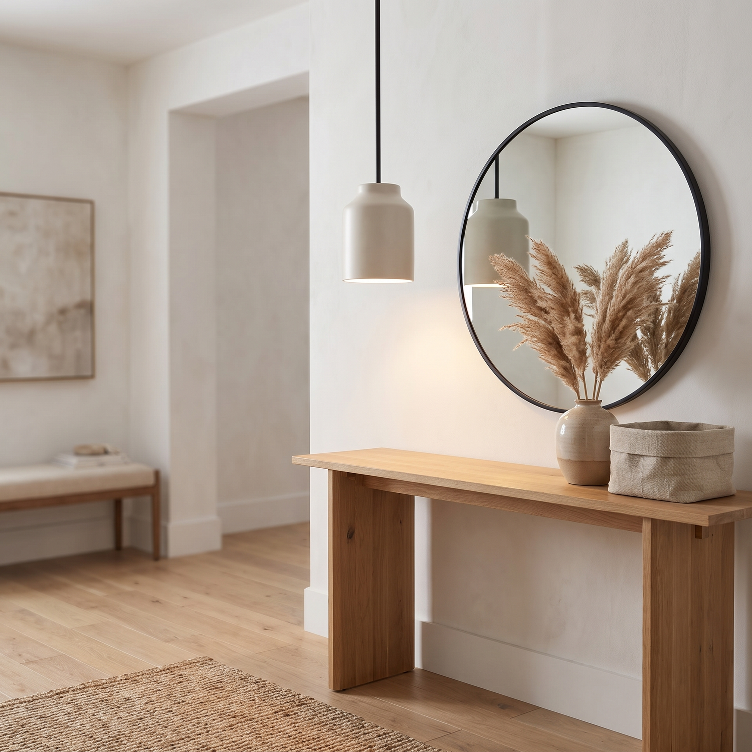 Hanton pendant - Powder Coated Ivory / Matte Black